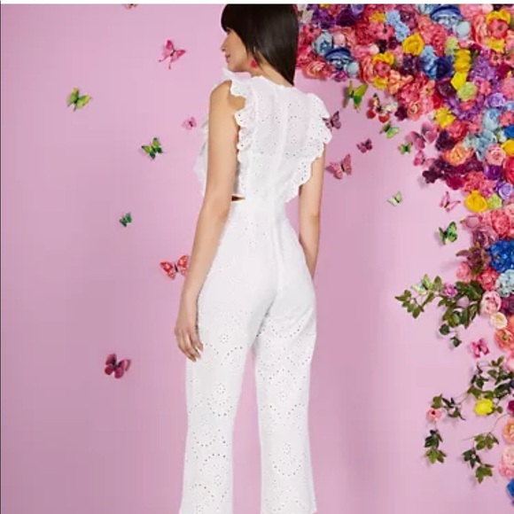 New York and Company Eyelet Cutout Jumpsuit - Picture 3 of 4